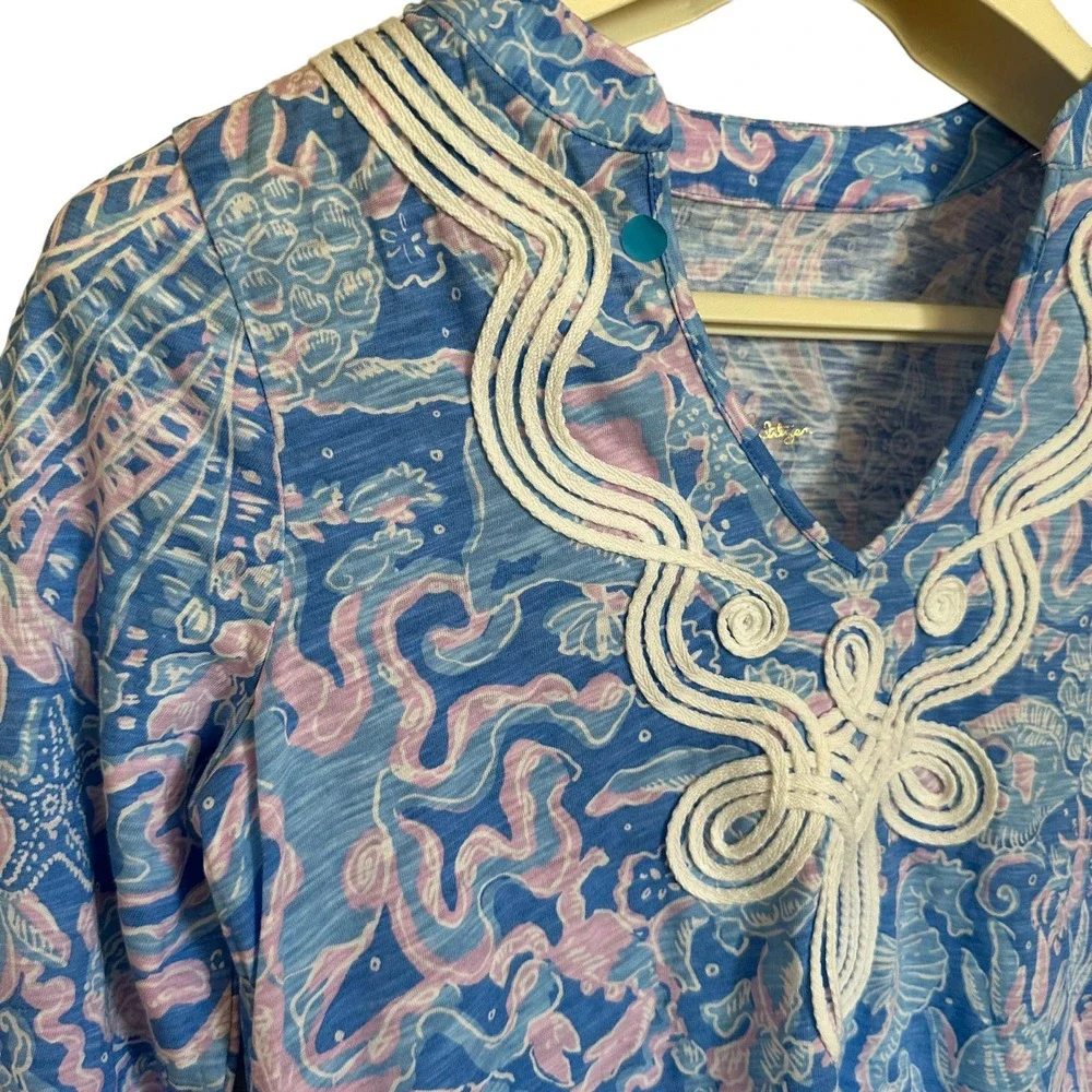 Lilly Pulitzer | Size XS Marco Island Tunic Top Shirt Blouse Floral Ocean